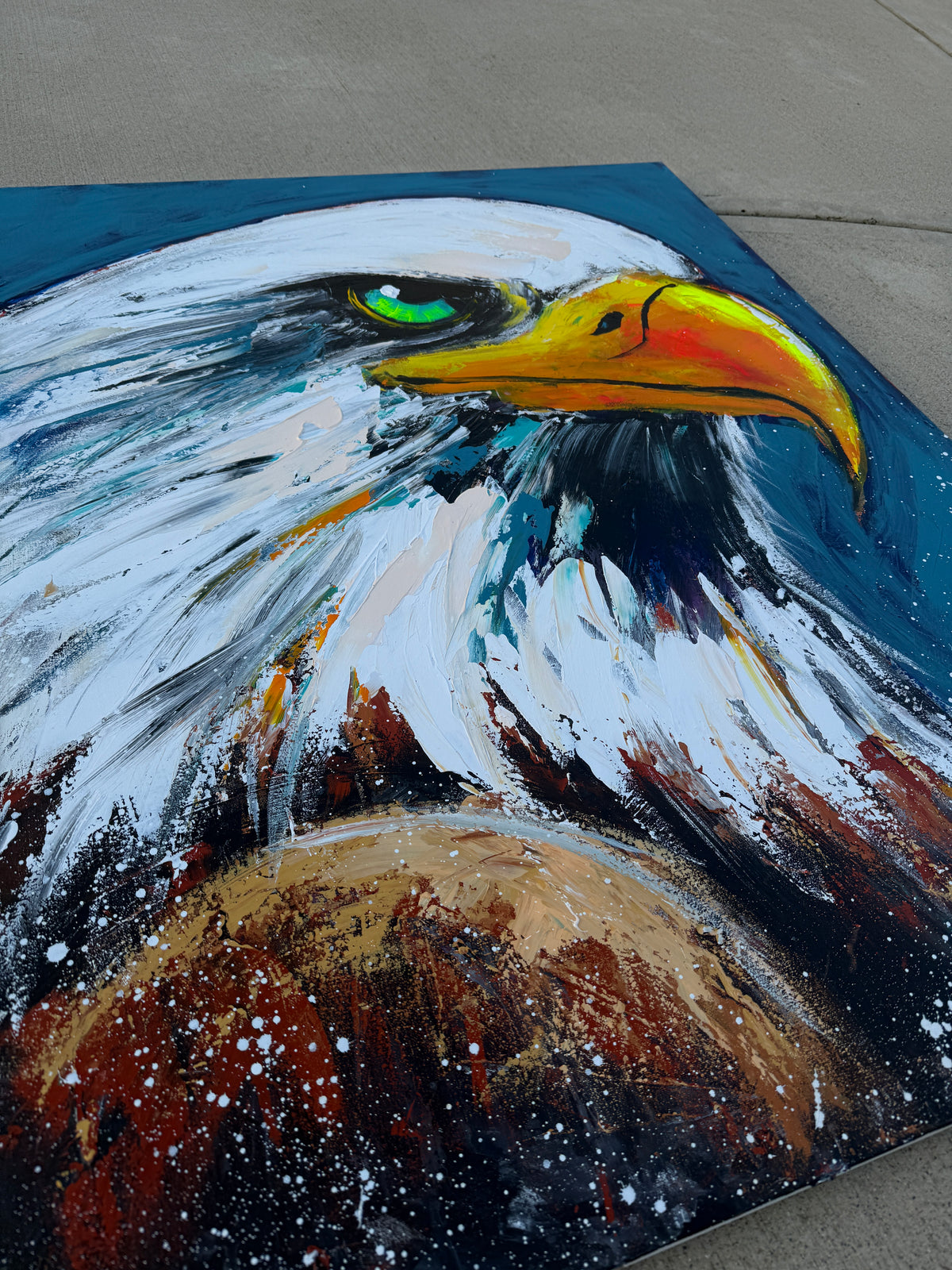 XXL Practice Painting | 36x48 RESILIENT Abstract Eagle Painting