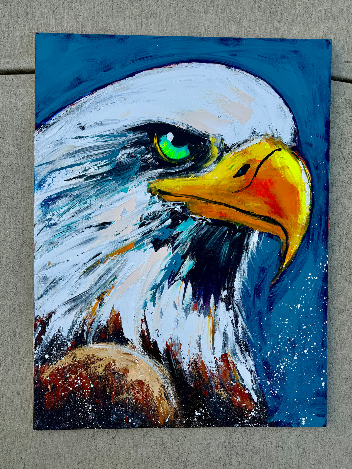 XXL Practice Painting | 36x48 RESILIENT Abstract Eagle Painting