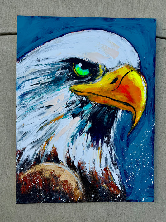 XXL Practice Painting | 36x48 RESILIENT Abstract Eagle Painting