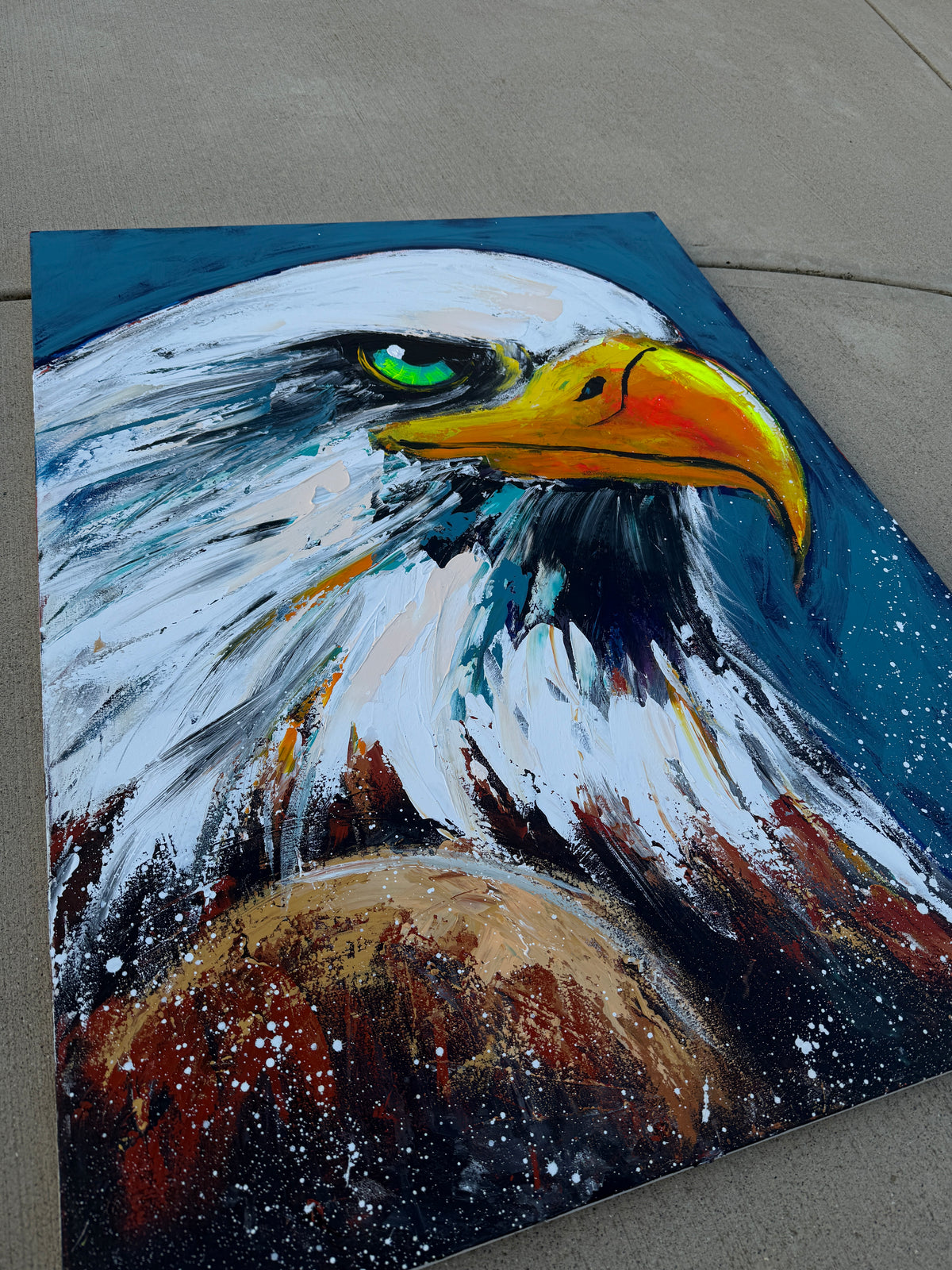 XXL Practice Painting | 36x48 RESILIENT Abstract Eagle Painting