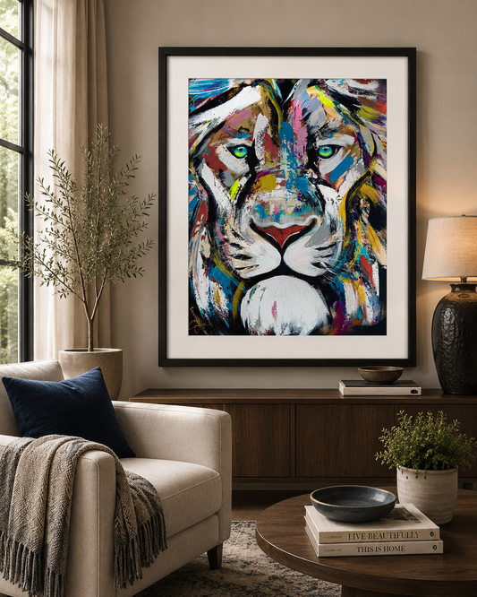 Limited Edition COURAGE LION PRINT 16x20 by Sam