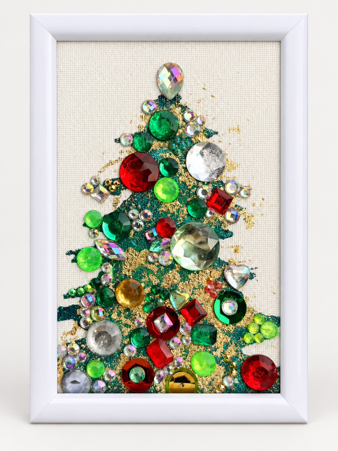 Home for Christmas gemstone painting by Sam Glenn, clean
