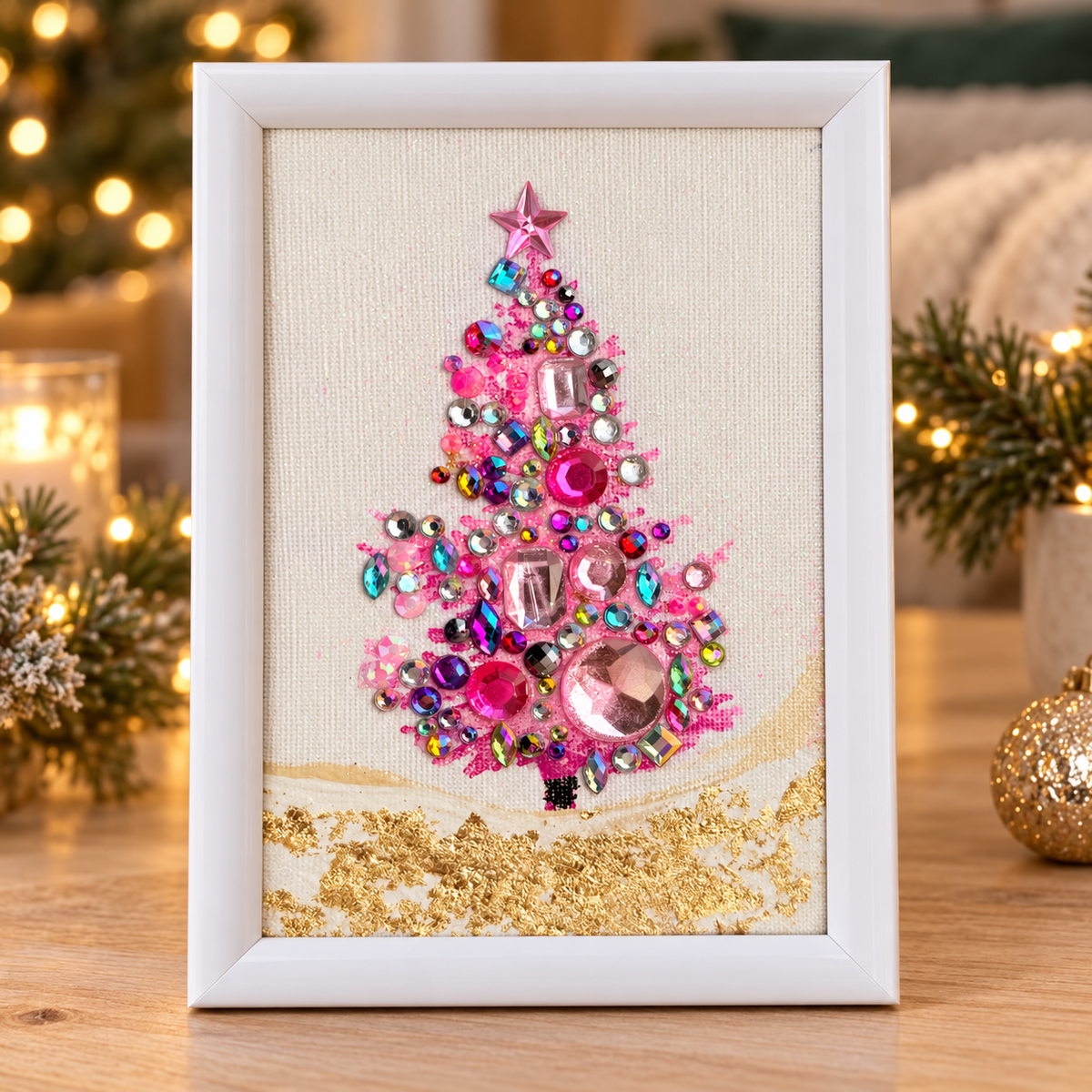 Pink Christmas Wishes gemstone tree by Sam Glenn, home