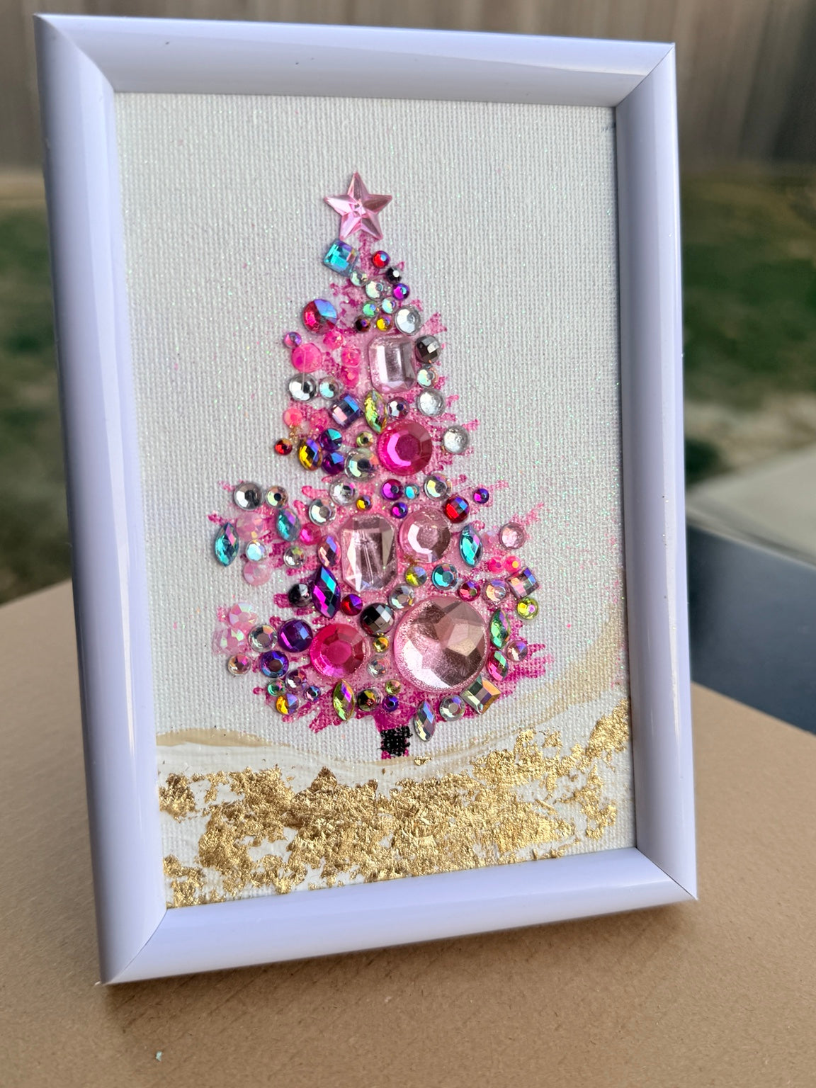 Pink Christmas Wishes gemstone tree by Sam Glenn, original